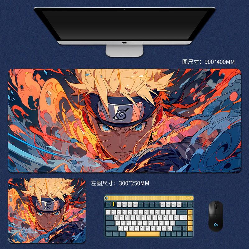 New Boys Anime Leather Mouse Pad Oversized Naruto Nonslip Mouse Pad Table Mat Office Keyboard Pad Gaming Esports Keyboard Pad