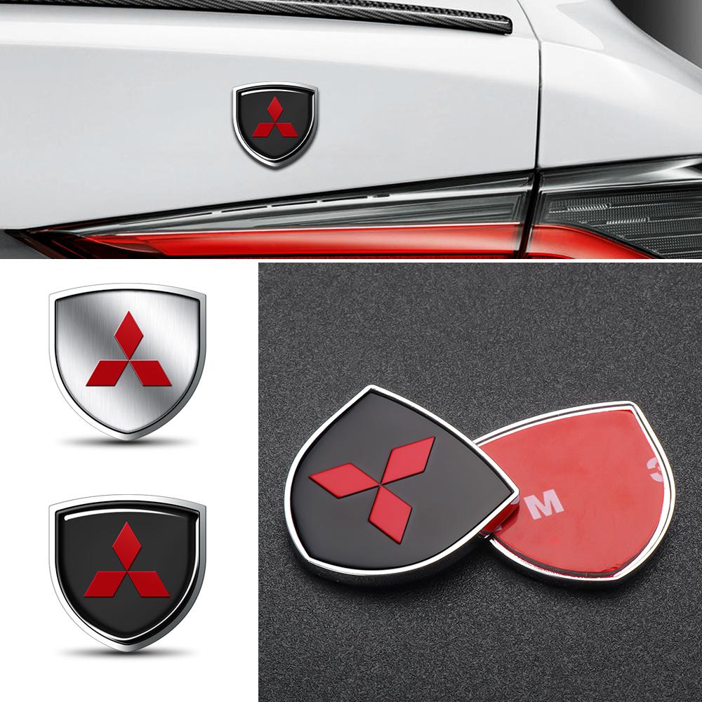 Car 3D Metal Shield Logo Auto Body Trunk Fender Stickers Accessories For Mitsubishi 9 Ralliart EX ASX L200 Colt Outlander Pajero