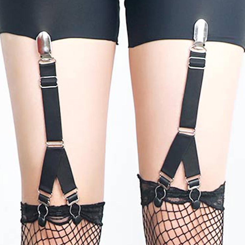 Harness Female Women Elastic Clips Metal Punk Leg Suspender Sexy Belt 2PCS Garters