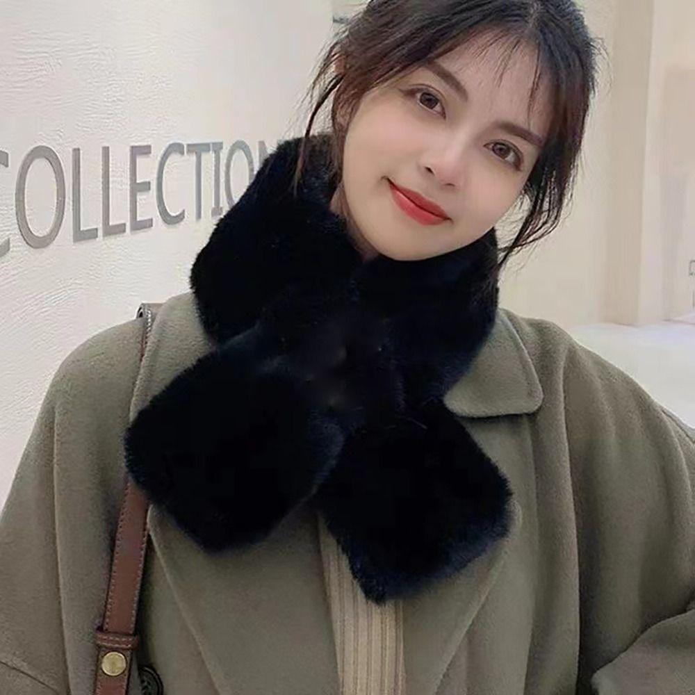 Bib Cross Scarf Thickening Winter Scarves Warm Neck Cover Snood Cowl Tube Autumn Winter