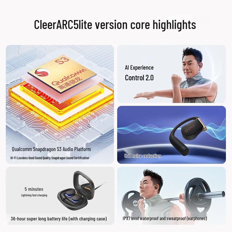 Cleer ARC5 Lite Open-Ear Wireless Sport Headphones