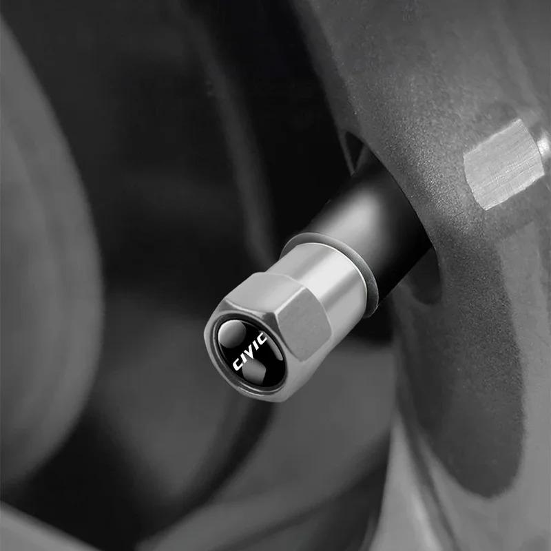 RFKNG1 For Honda 4Pcs Metal Car Wheel Tire Valve Stem Dust Cover Auto Accessories Civic 10th 11th Gen Hrv Fit 7 Crv Odyssey stickers