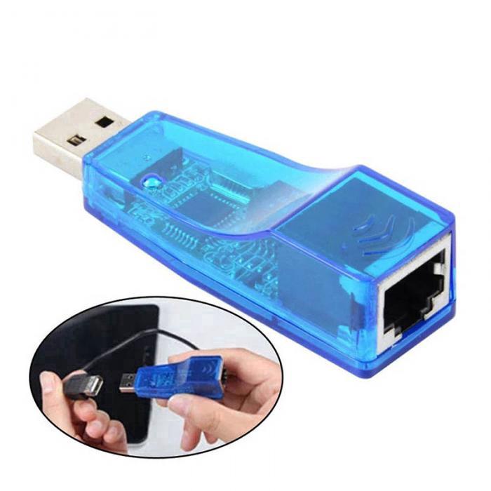 RJ45 USB Adapter Lan Card  Ethernet Adaptor Network 10/100 Mbps for Laptop PC AVE