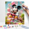 Disney digital oil painting Mickey Mouse bubbles flowers art handmade diy gift home decoration