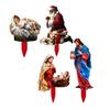 1 Набор Садовые колышки для сцены Рождества Христова Рождественские уличные украшения Санта Младенец Иисус Святое Семейство Колышки для двора с подсветкой для газона переднего двора