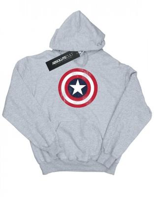 Женская/дамская толстовка с капюшоном Captain America Distressed Shield