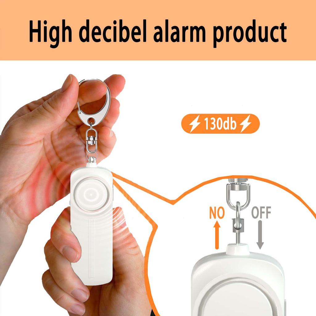 Personal Safety Alarm LED Light Emergency Alert Device Self Defense Keychain for Women Children Elderly 130dB Siren