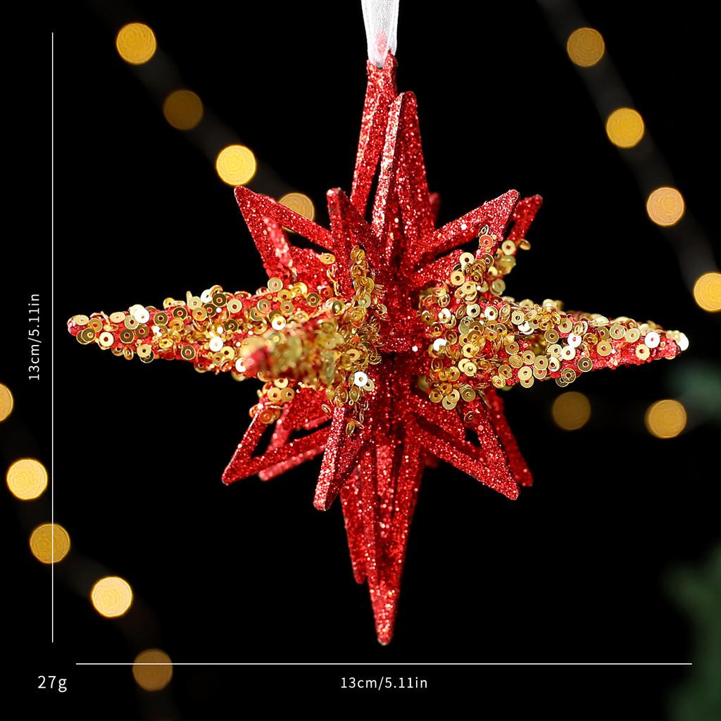 Creative Tree Christmas Snowflake Star Shaped Pendant Holiday Decoration Props