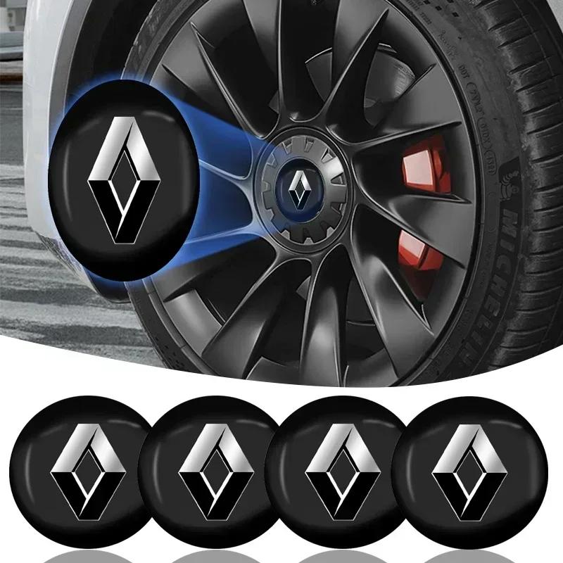 4pcs 56mm Car Wheel Center Hub Cap Badge Emblem Decal Wheel Sticker For Renault Megane 2 3 Duster Logan Clio 4 Scenic Captur S555