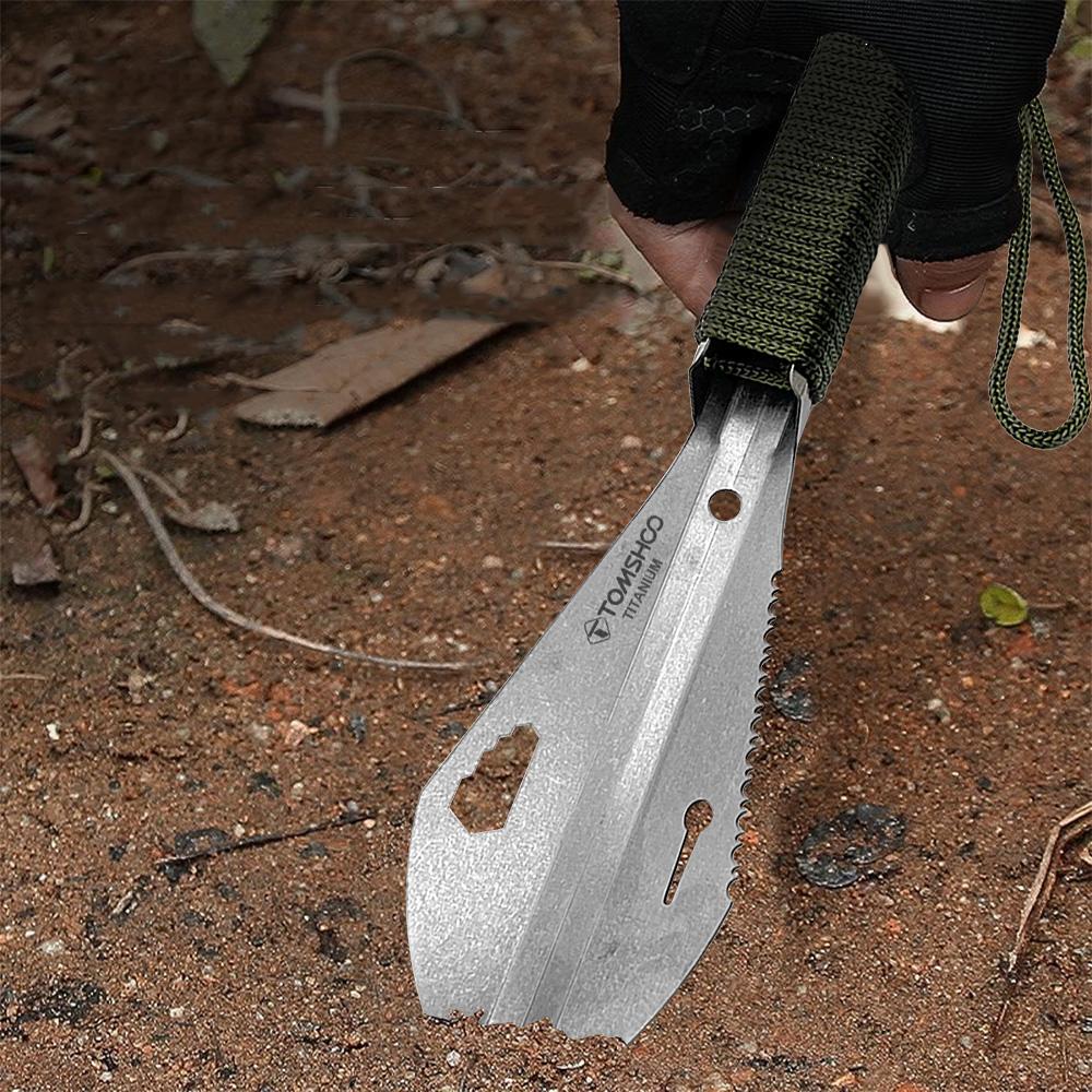 Универсальная походная лопата Ti с веревкой для выживания, легкая портативная лопата для кемпинга