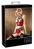 Abierta Fina - Sexy 2-Piece Satin Set with Elegant Lace Red 75B/S