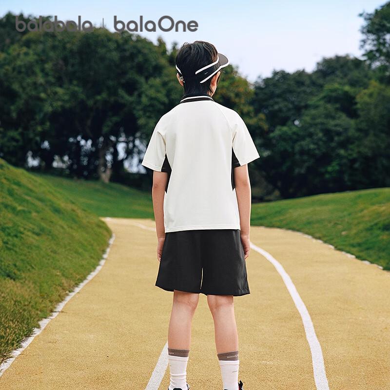 Balabala Boys' Quick-Dry Cooling Short Sleeve Two-Piece Set