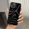 Wave Pattern Print Black Silicone Protective Phone Case For iPhone 13 Cases iPhone 15 14 12 11 Pro Max XS XR X 7 8 Plus 15 Cover