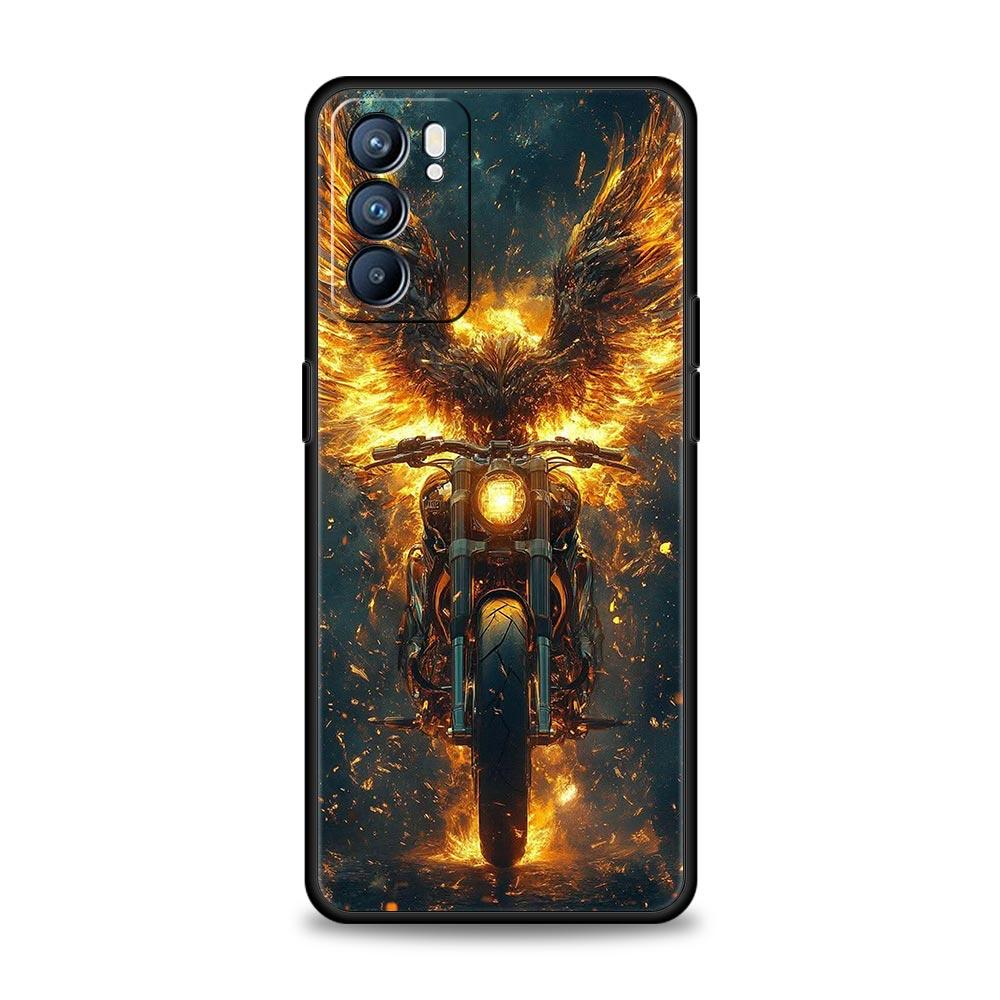 Чехол для телефона на мотоцикл Для Oppo A17 A31 A54 A57 A78 A79 A98 Find X5 X6 Reno 6 7 8 10 11 12 13 F Pro 5G Мягкий ТПУ Чехол Fundas Сумки