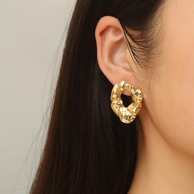 Серьги-гвоздики из титановой стали с геометрической формой, женские, нерегулярные круглые и квадратные, серьги-гвоздики Love, средневековые серьги Tide