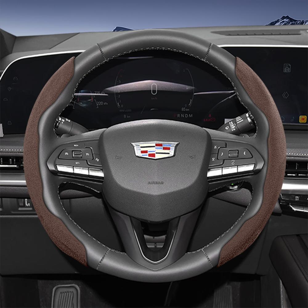 Подходит для чехла рулевого колеса Cadillac Sports из замши с раздельной защелкой для таких моделей, как Escalade, Lyriq, Xt5, Xt4, Xt6, Ct5, Ct4, Celesti