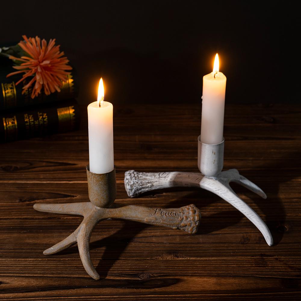 Новый продукт Ретро-рога подсвечника Украшения Домашние животные Домашний настольный подсвечник Декоративные изделия из смолы