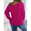 HNXC Повседневный пуловер с вырезами на плечах и длинными рукавами для женщин, осень-зима, однотонный