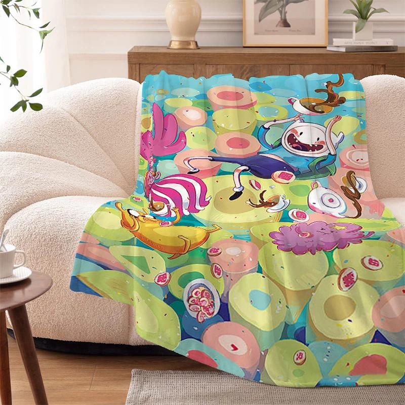 Fluffy Soft Blankets King Size A-Adventures Time Microfiber Bedding Warm Sofa Knee Fleece Camping Nap Flannel Double Bed Blanket