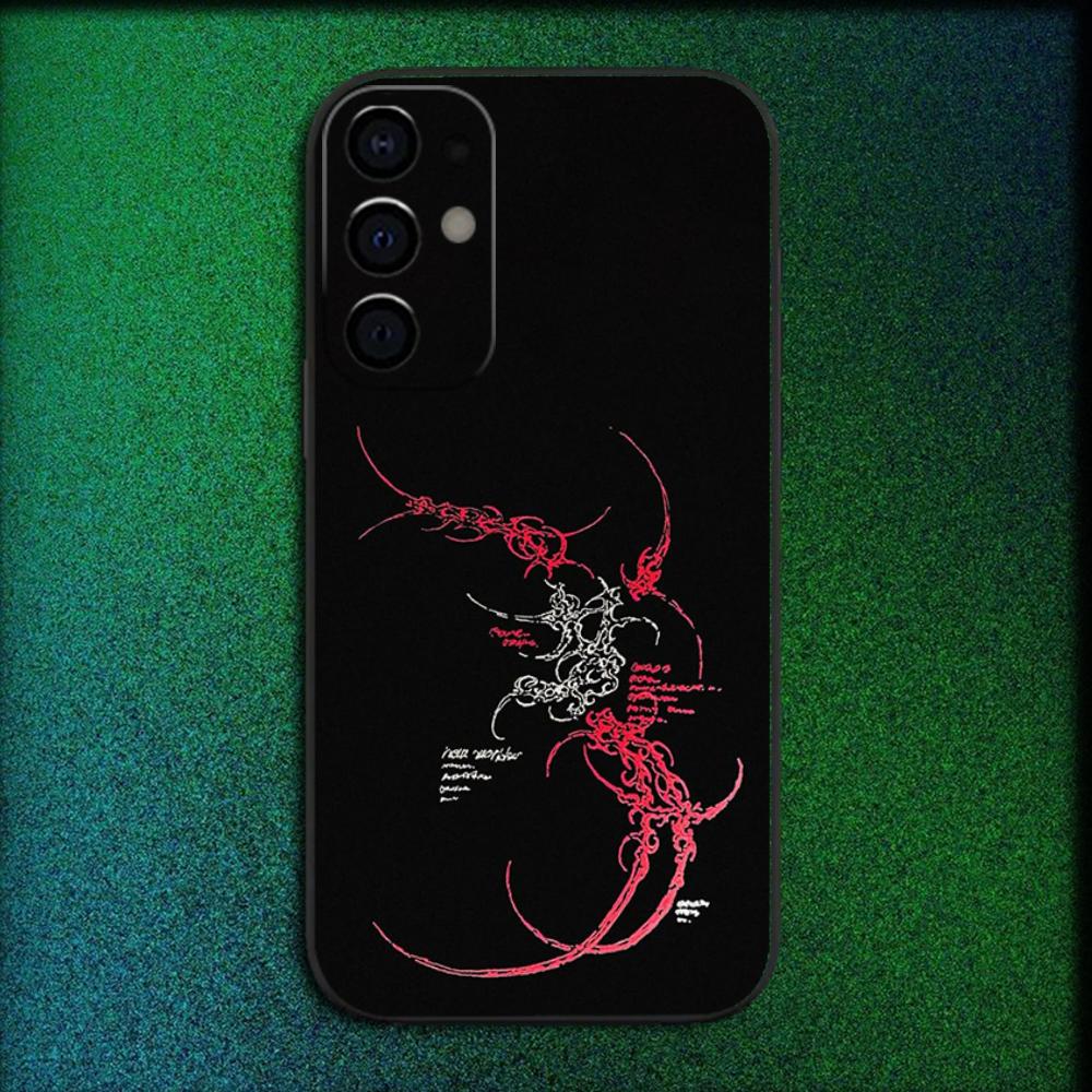 Gothic Cyber Sigil Cross Phone Case For Samsung S25,S24,S21,S22,S23,S30,Ultra,S20,Plus,Fe,Lite,Note,10,9,5G Black Cover
