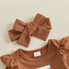 Citgeett Autumn Infant Baby Girl Fall Outfit Football Theme Romper Skort Stockings Headband Fall Clothes