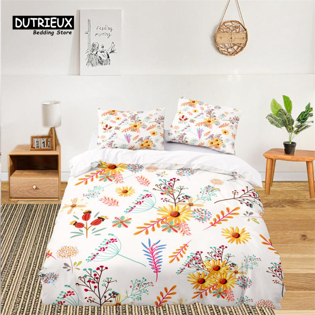 Мягкий цветочный комплект постельного белья для детей, девочек, взрослых, листьев, цветов, веток, пододеяльник, наволочки, декор для спальни