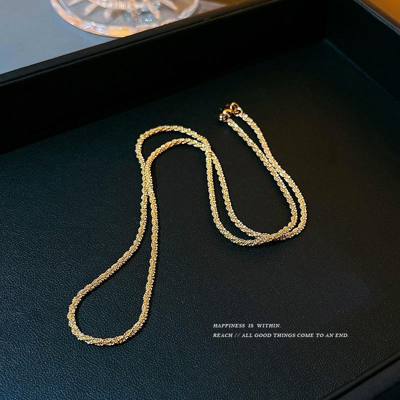 iF ME Luxury Gold Necklace for Women Twist Chain Choker Simple Accessories Jewelry