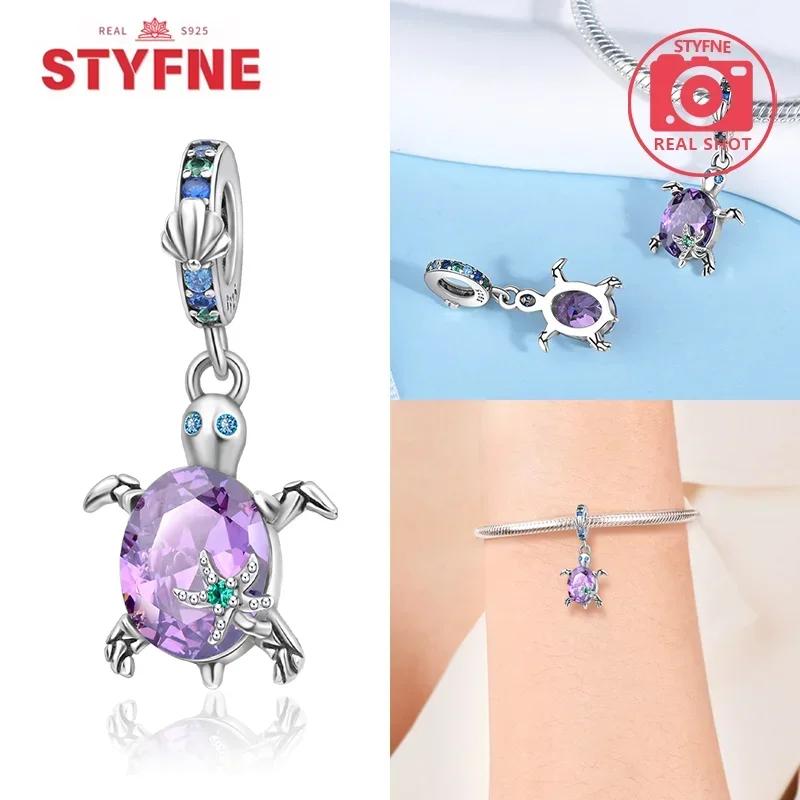 Женский браслет DIY Изысканные ювелирные изделия Подарки Оригинальные шармы Бусины Медь Морская серия Синяя черепаха Морская звезда Ракушка Подвески