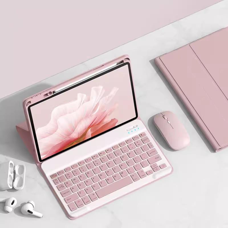 Магнитный кожаный чехол для планшета Xiaomi Poco Pad 12,1 дюйма 2024 6S Pro 12,4 5 6 Pro 11 для Redmi Pad SE 11 чехол с мышкой Bluetooth-клавиатурой