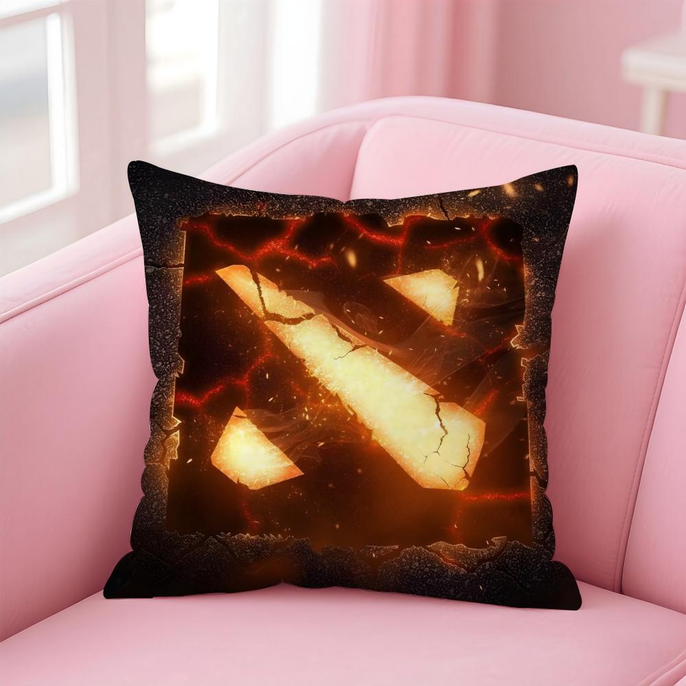 Popular Game Cool DDotaD 2 Cushion Cover Pillowcase Short Plush Invisible zipper Room Sofa Cushion Cover