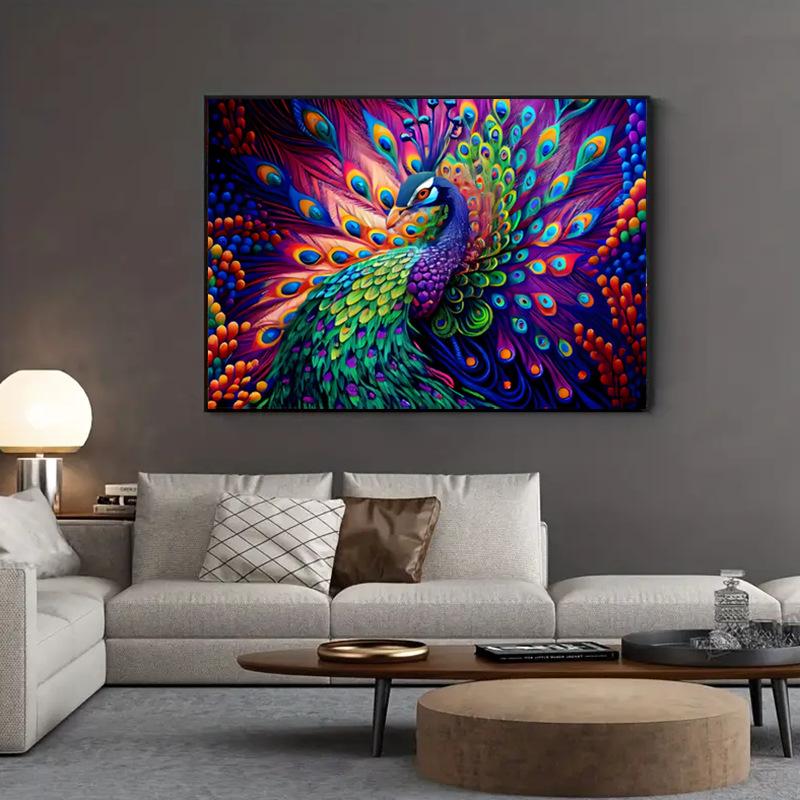 DIY Diamond Painting Cross Stitch Gorgeous Peacock Living Room Entrance Full of Diamonds Decorative Painting
