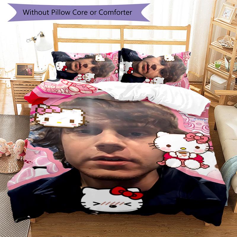3pcs Evan Peters pattern bedding set duvet cover set includes duvet cover &pillowcases, perfect all season bedroom decoration & gift