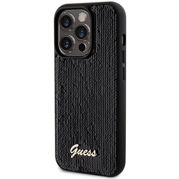 Guess Guhcp13Xpsfdgsk iPhone 13 Pro Max 6.7 Czarny/Black Hardcase Sequin Script Metal