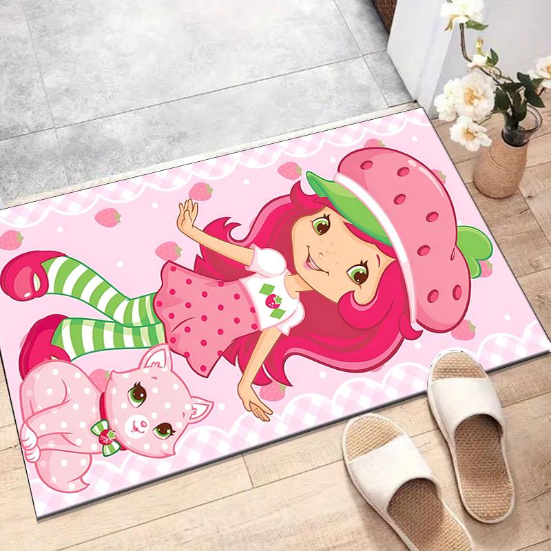 1pc Princess Strawberry (8) Design Printed Area Rug Carpet for Bedroom Living Room Home Decor Rugs Mat Non Slip Mat Rug for Bedside