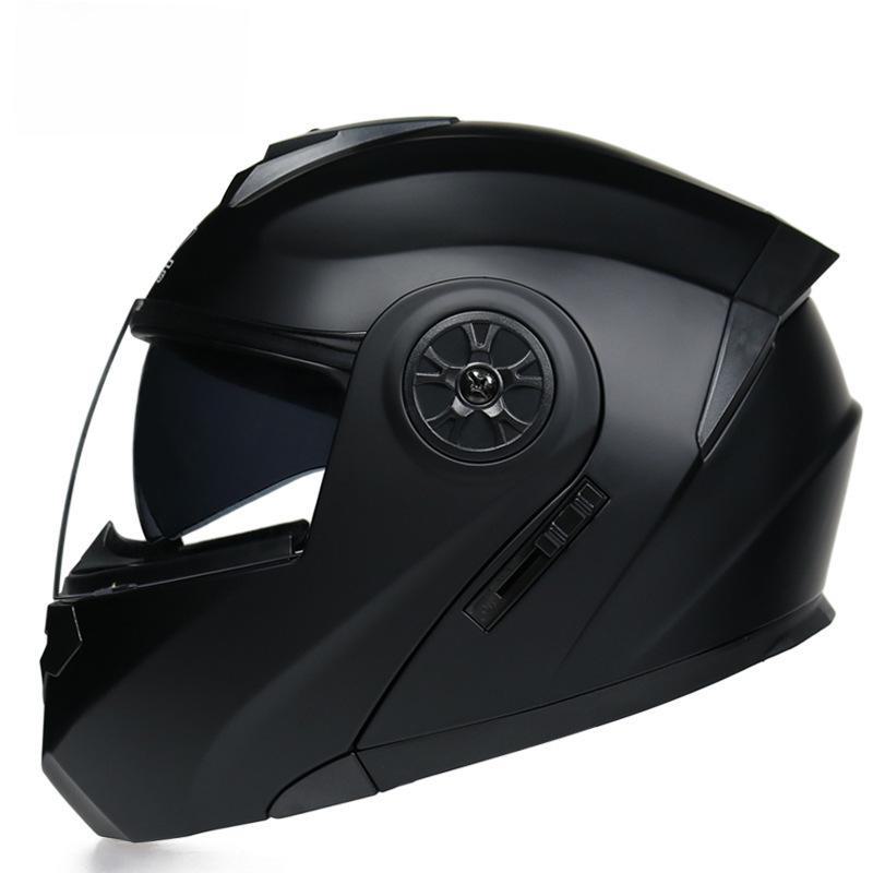 ORZ Double Lens Flip-Up Electric Car Helmet - Anti-Fog, Unisex, Four Seasons, Semi-Motorcycle