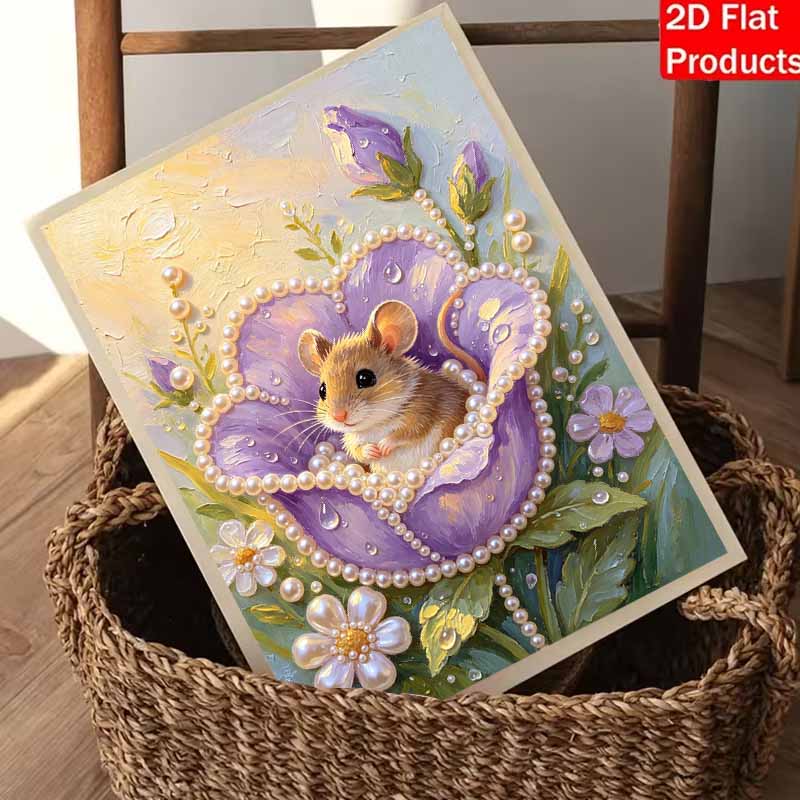 Cute mouse pearl painting handmade diy pearl art painting stickers home decoration gifts