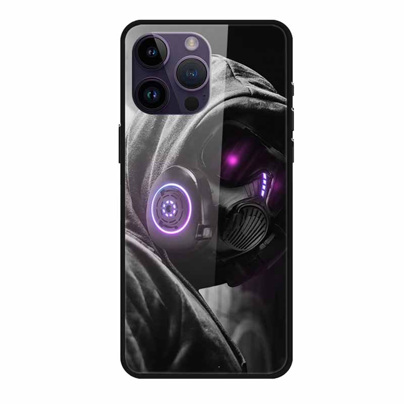 Закаленное Стекло Чехол Для iphone 15 Pro Max Чехол Жесткое Стекло Задняя Крышка Мягкий ТПУ Бампер Для iphone 16 Pro Max Чехол для Телефона 16Pro Max