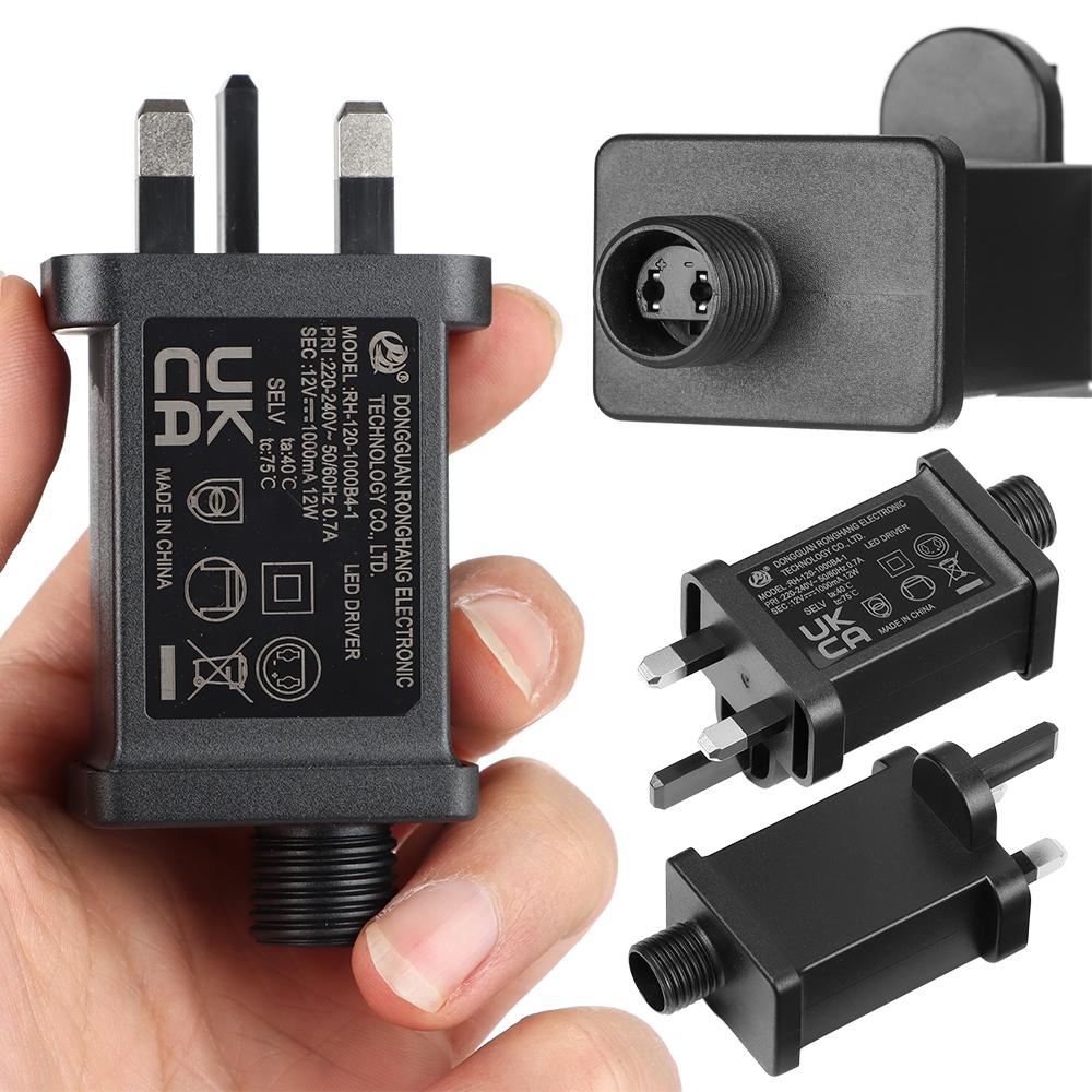 Праздничное освещение IP44 светодиодный трансформатор с вилкой UK адаптер питания переменного тока 110 В в постоянный ток 12 В 1A