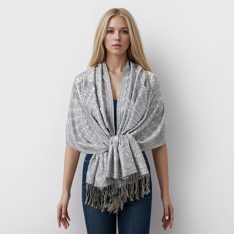 Vintage Ethnic Style Tassel Long Warm Scarf For Women