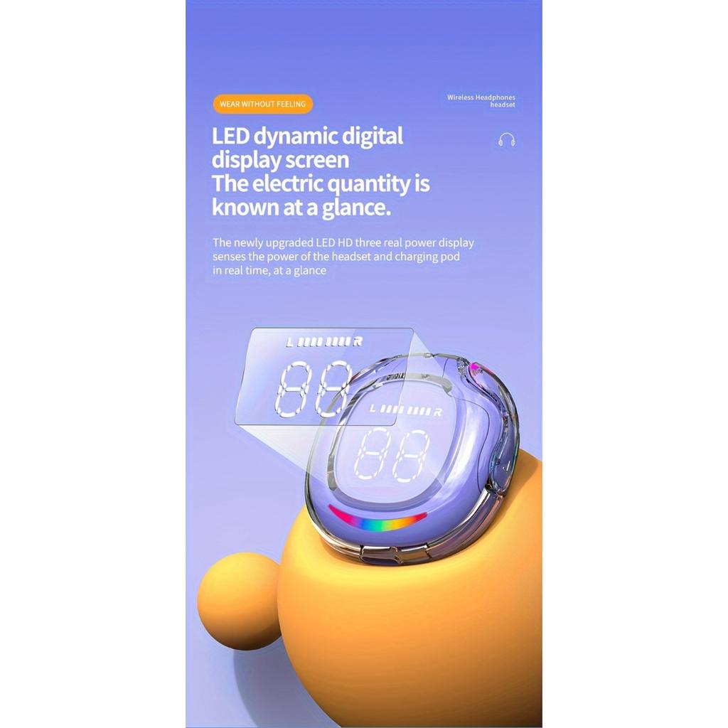Полностью беспроводные наушники с LED-дисплеем заряда батареи и эргономичным дизайном