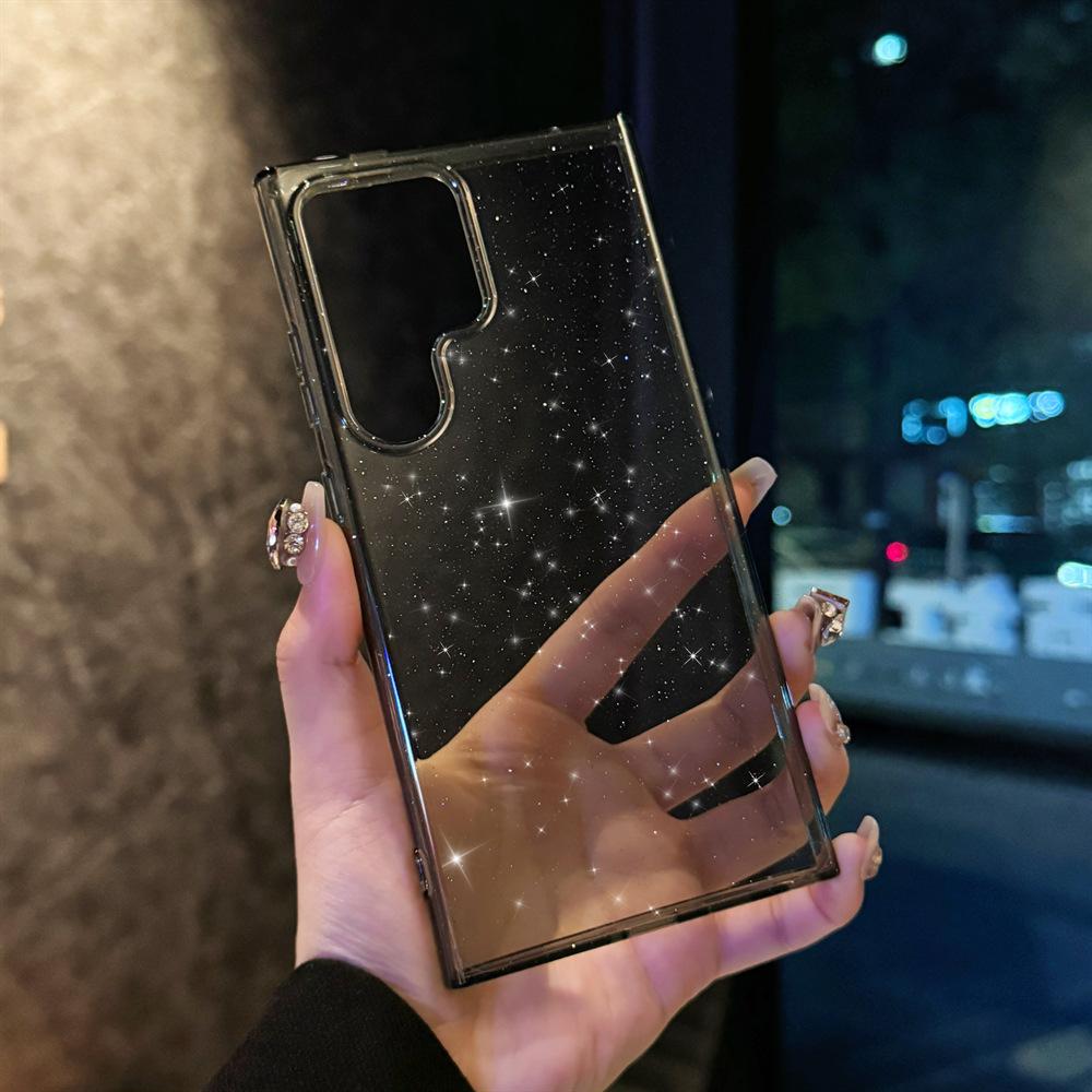 Прозрачный чехол для телефона Galaxy Samsung S25 с блестками S24ultra Подходит для S25 Магнитный чехол S24FE
