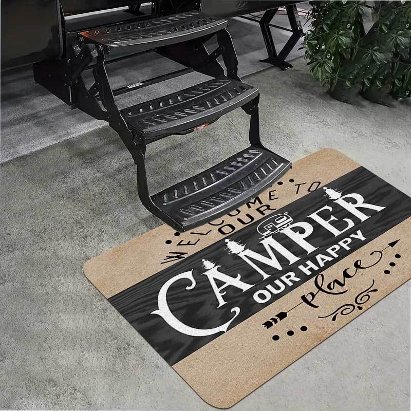 Welcome to Our Camper Doormat - Cozy RV Design for Campers and Caravans, Perfect for Outdoor Enthusiasts' Decor