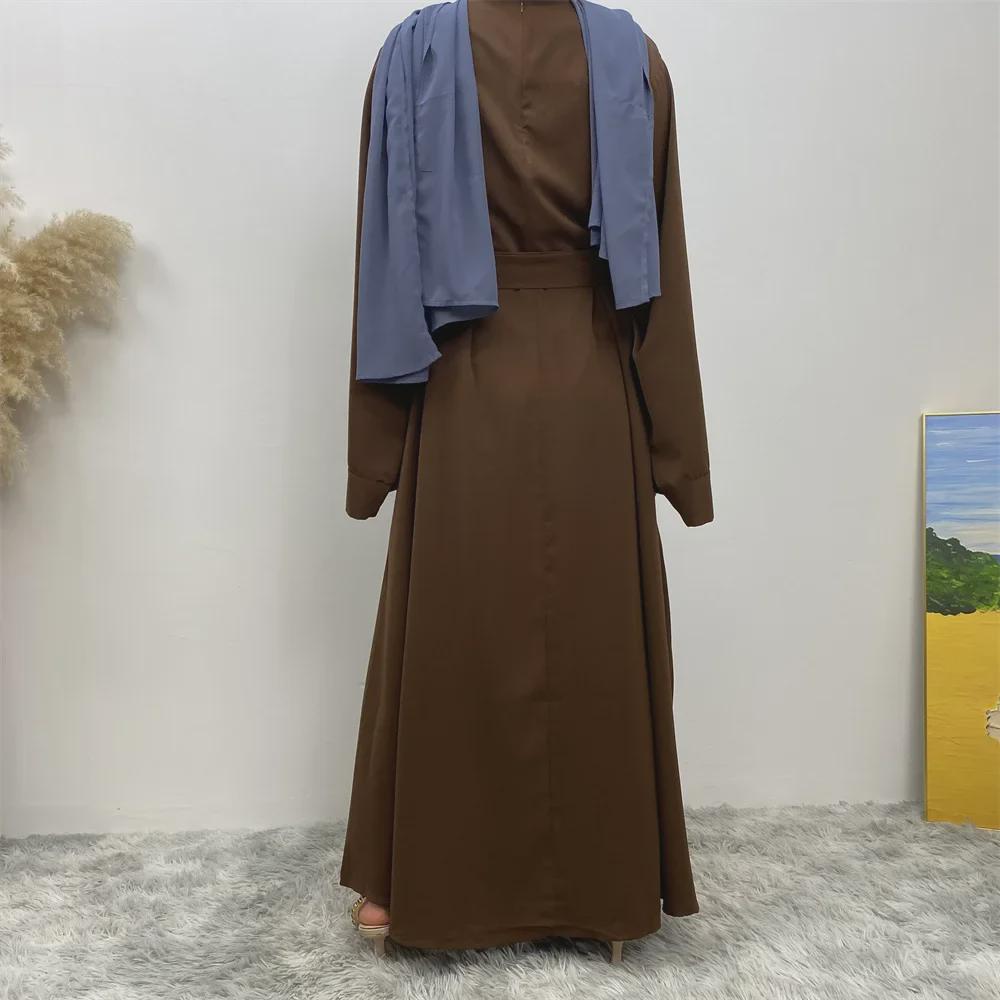 Новое однотонное кружевное мусульманское платье - коллекция Dubai (Модель 6394)