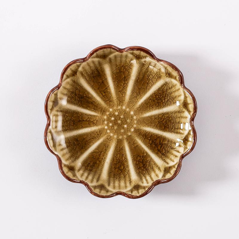 Crack Glaze Ceramic Small Dish Japanese Home Restaurant Vinegar Dish Seasoning Dip Dish Sushi Sauce Dish Cold Dish Snack Dish