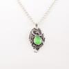Natural Green Cat's Eye Gemstone 925 Stamped Silver Handmade Girls Pendant 1.55" CP-9-40