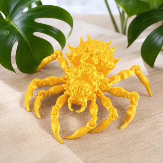 3D Printed Articulated Spider Model, Flexible Animal Figure with Movable Joints for Halloween Home Office Desktop Decor