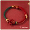 Браслет из красной нити с узлом Вэньчан, с кои и золотыми бусинами - Унисекс плетеный вручную аксессуар для студентов