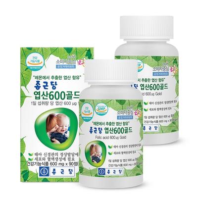 Chong Kun Dang Фолиевая кислота 600 Gold, 90 таблеток, 2 шт.