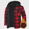 Plus Velvet Hooded Plaid Men's Long Sleeve Shirt - Large Size, Warm Casual Wear for Autumn/Winter 2025
