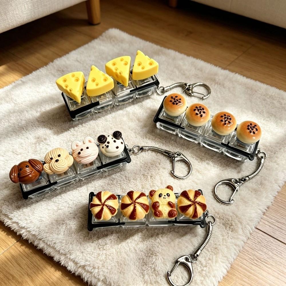 Simulation Food Food Miniature Fidget Keycap Finger Button Fake Food Key Chain Bag Charm